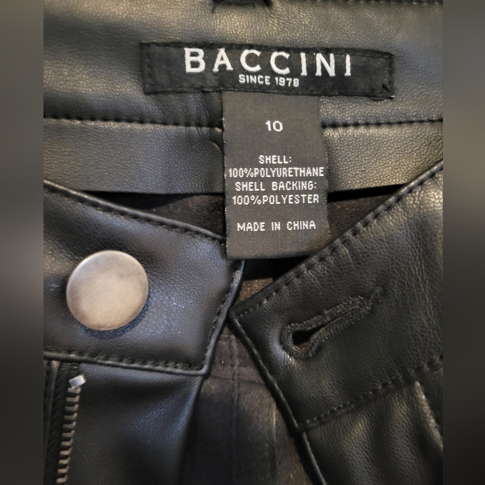 Baccini Black Faux Leather Pants - Picture 3 of 3